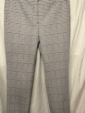 White House Black Market Black & Blue Patterned Dress Pants